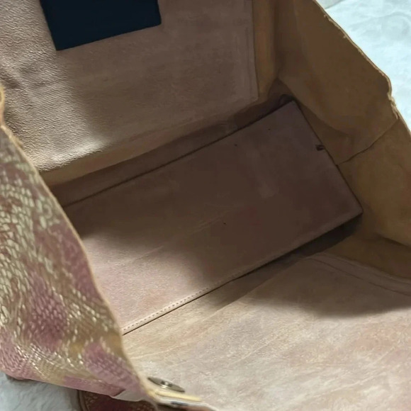 Sharif Metallic Leather Snakeskin Print Bag - Picture 9 of 10